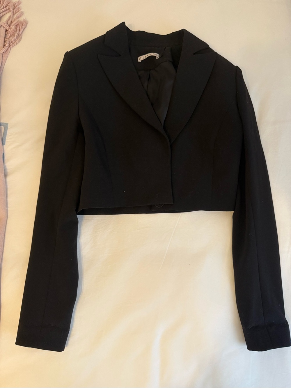 Alice + Olivia Cropped Black Blazer Jacket